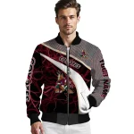 custom arizona coyotes electric flash red bomber jacket best selling