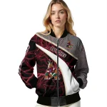 custom arizona coyotes electric flash red bomber jacket best selling