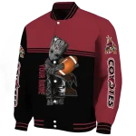 custom arizona coyotes groot football red black varsity jacket best selling