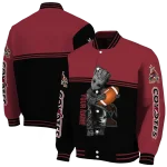 custom arizona coyotes groot football red black varsity jacket best selling