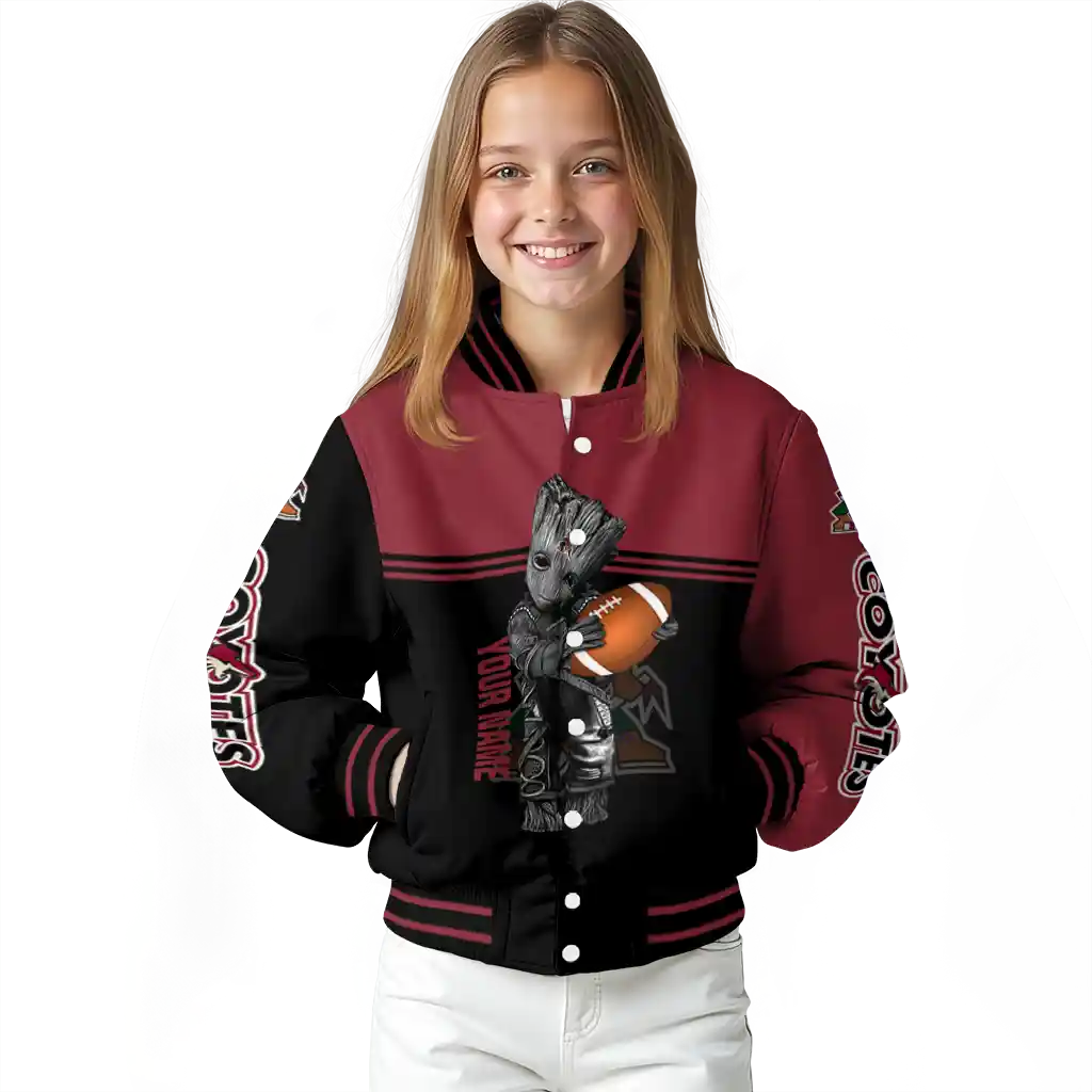 custom arizona coyotes groot football red black varsity jacket top rated custom arizona coyotes groot football red black varsity jacket top rated