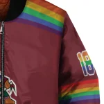 custom arizona coyotes rainbow jersey number red bomber jacket best selling