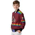 custom arizona coyotes rainbow jersey number red bomber jacket best selling