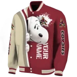 custom arizona coyotes snoopy head red varsity jacket best selling