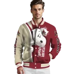 custom arizona coyotes snoopy head red varsity jacket best selling