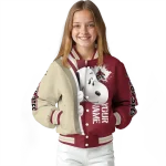 custom arizona coyotes snoopy head red varsity jacket best selling
