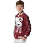 custom arizona coyotes snoopy head red varsity jacket best selling