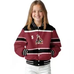 custom arizona coyotes stripe statement red black varsity jacket best selling