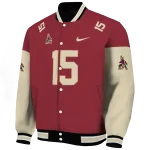 custom arizona coyotes team patch red varsity jacket best selling