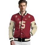 custom arizona coyotes team patch red varsity jacket best selling