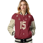 custom arizona coyotes team patch red varsity jacket best selling