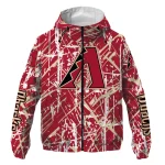 custom arizona diamondbacks brushstroke pattern red windbreaker jacket best selling