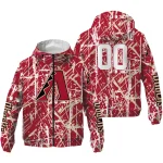 custom arizona diamondbacks brushstroke pattern red windbreaker jacket best selling