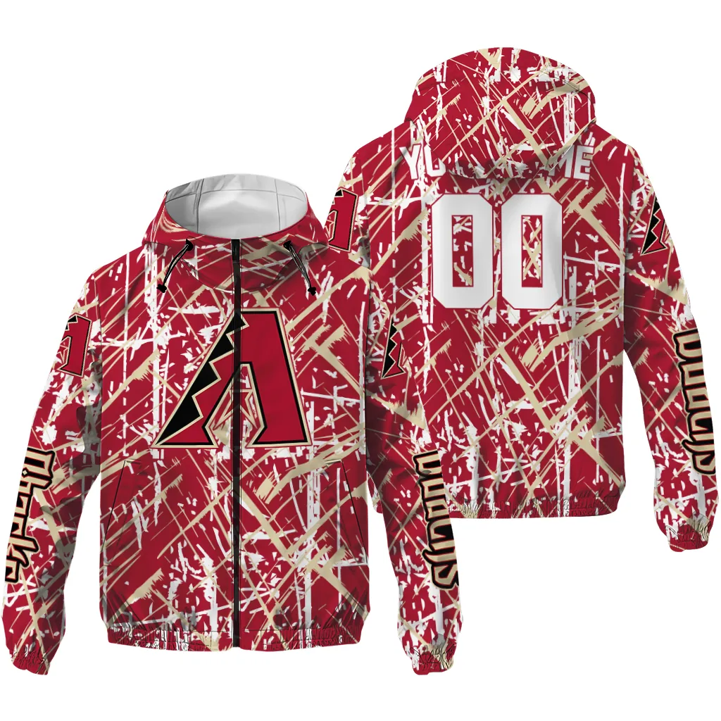 custom arizona diamondbacks brushstroke pattern red windbreaker jacket high quality custom arizona diamondbacks brushstroke pattern red windbreaker jacket high quality