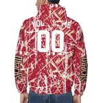 custom arizona diamondbacks brushstroke pattern red windbreaker jacket best selling