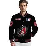 custom arizona diamondbacks claw fragment black varsity jacket best selling