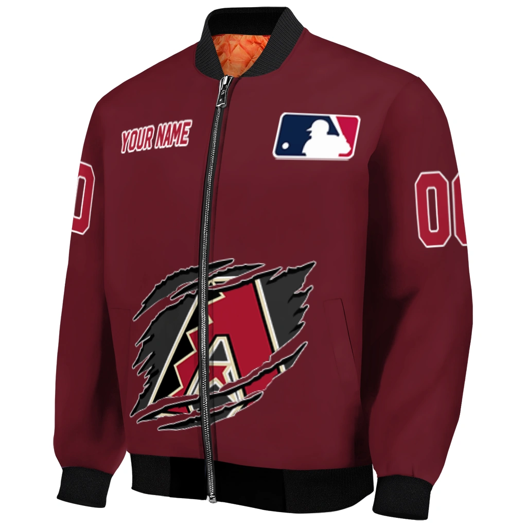 custom arizona diamondbacks claw gash red bomber jacket fashion forward custom arizona diamondbacks claw gash red bomber jacket fashion forward