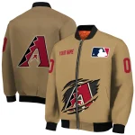 custom arizona diamondbacks claw swipe beige bomber jacket best selling