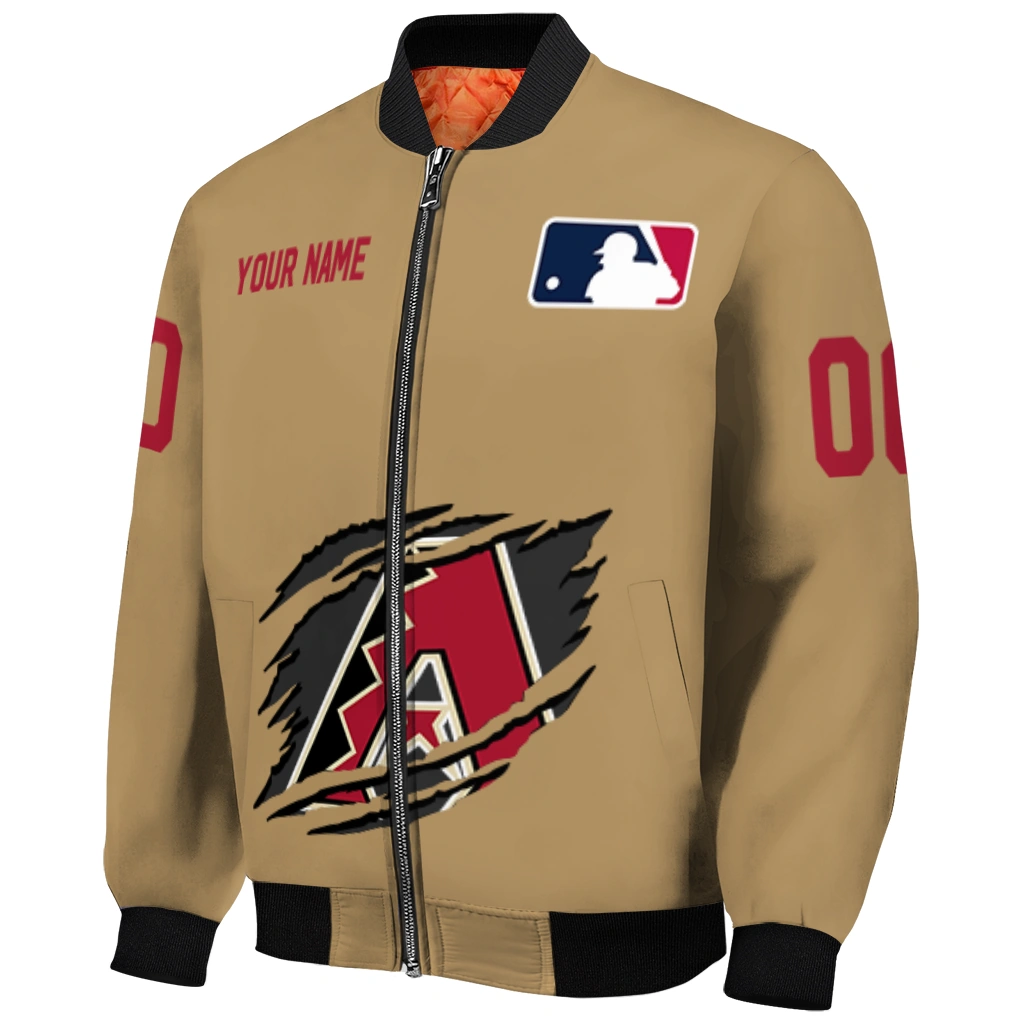 custom arizona diamondbacks claw swipe beige bomber jacket fashion forward custom arizona diamondbacks claw swipe beige bomber jacket fashion forward