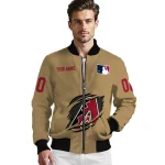 custom arizona diamondbacks claw swipe beige bomber jacket best selling