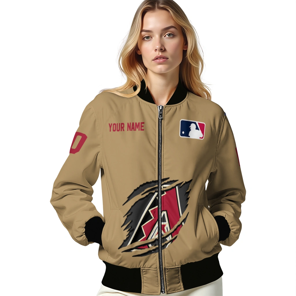 custom arizona diamondbacks claw swipe beige bomber jacket latest model custom arizona diamondbacks claw swipe beige bomber jacket latest model
