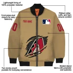 custom arizona diamondbacks claw swipe beige bomber jacket best selling