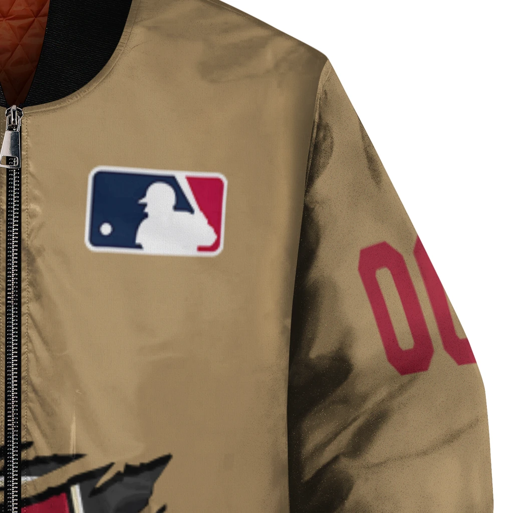 custom arizona diamondbacks claw swipe beige bomber jacket premium grade custom arizona diamondbacks claw swipe beige bomber jacket premium grade