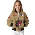 custom arizona diamondbacks claw swipe beige bomber jacket best selling