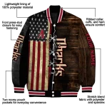 custom arizona diamondbacks flag wood brown varsity jacket best selling