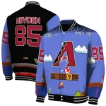 custom arizona diamondbacks mario blocks blue black varsity jacket best selling