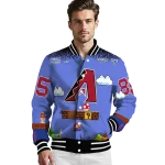 custom arizona diamondbacks mario blocks blue black varsity jacket best selling