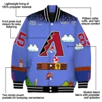 custom arizona diamondbacks mario blocks blue black varsity jacket best selling