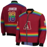 custom arizona diamondbacks rainbow jersey number red bomber jacket best selling