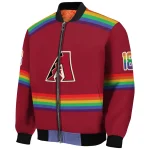 custom arizona diamondbacks rainbow jersey number red bomber jacket best selling