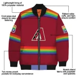 custom arizona diamondbacks rainbow jersey number red bomber jacket best selling