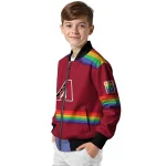 custom arizona diamondbacks rainbow jersey number red bomber jacket best selling