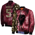 custom arizona diamondbacks skull cluster red bomber jacket best selling