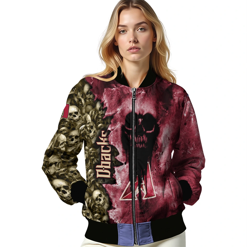 custom arizona diamondbacks skull cluster red bomber jacket latest model custom arizona diamondbacks skull cluster red bomber jacket latest model