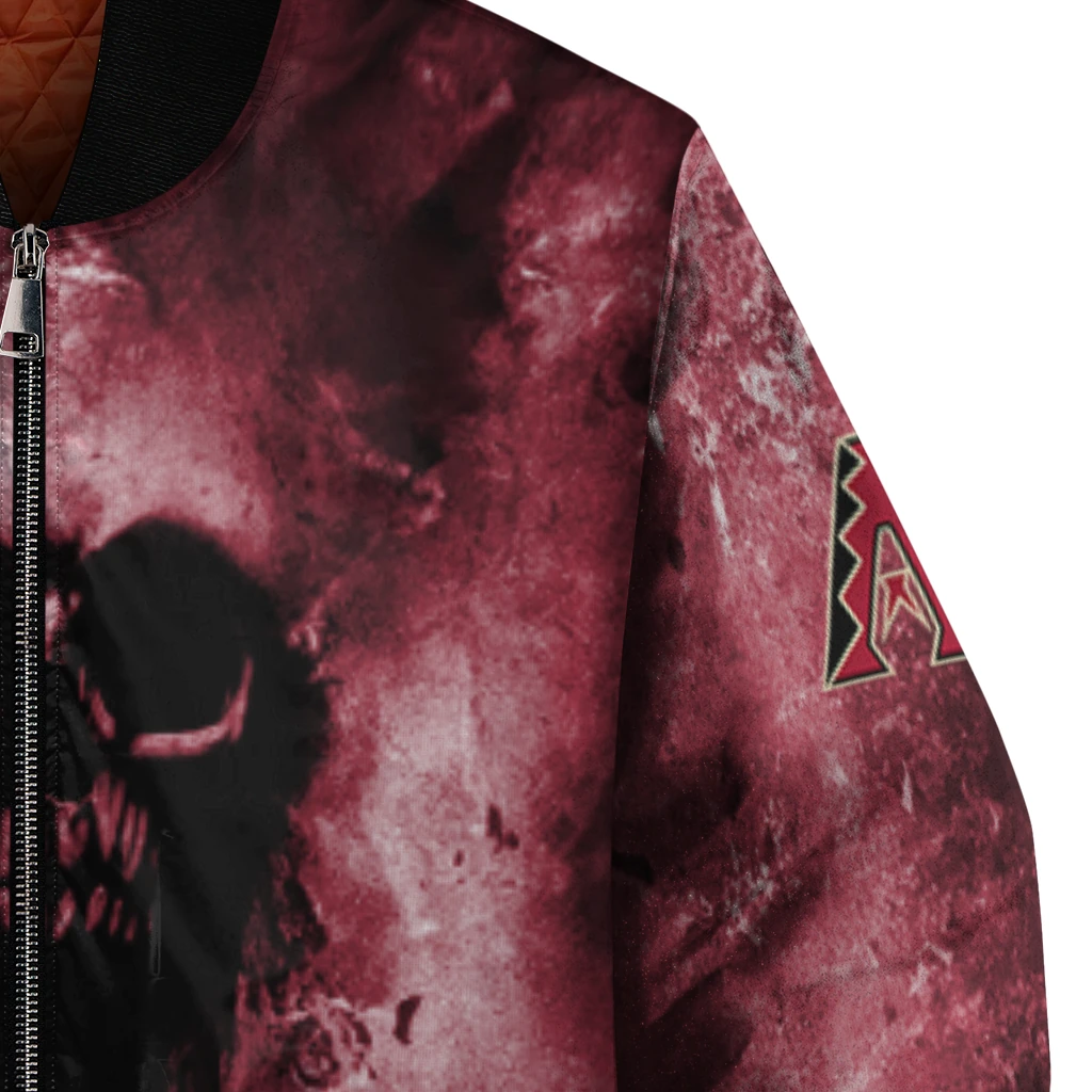custom arizona diamondbacks skull cluster red bomber jacket premium grade custom arizona diamondbacks skull cluster red bomber jacket premium grade