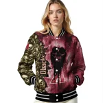 custom arizona diamondbacks skull cluster red varsity jacket best selling