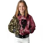 custom arizona diamondbacks skull cluster red varsity jacket best selling
