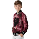 custom arizona diamondbacks skull cluster red varsity jacket best selling