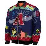 custom arizona diamondbacks spongebob playtime red blue bomber jacket best selling