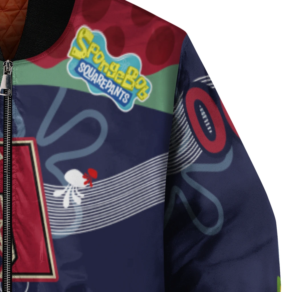 custom arizona diamondbacks spongebob playtime red blue bomber jacket premium grade custom arizona diamondbacks spongebob playtime red blue bomber jacket premium grade