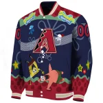 custom arizona diamondbacks spongebob playtime red blue varsity jacket best selling