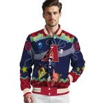 custom arizona diamondbacks spongebob playtime red blue varsity jacket best selling