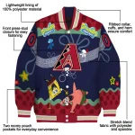 custom arizona diamondbacks spongebob playtime red blue varsity jacket best selling