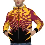 custom arizona state sun devils brick motion maroon black windbreaker jacket best selling