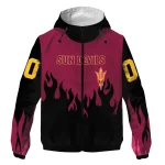 custom arizona state sun devils flame trim maroon black windbreaker jacket best selling