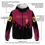 custom arizona state sun devils flame trim maroon black windbreaker jacket best selling